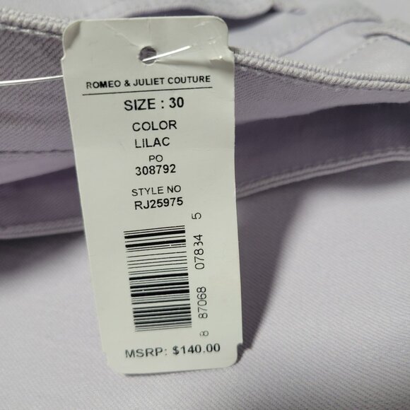 Romeo Juliet Couture Jeans Womens Size 30 Skinny Mid Rise Lilac Denim Pants - Picture 4 of 6